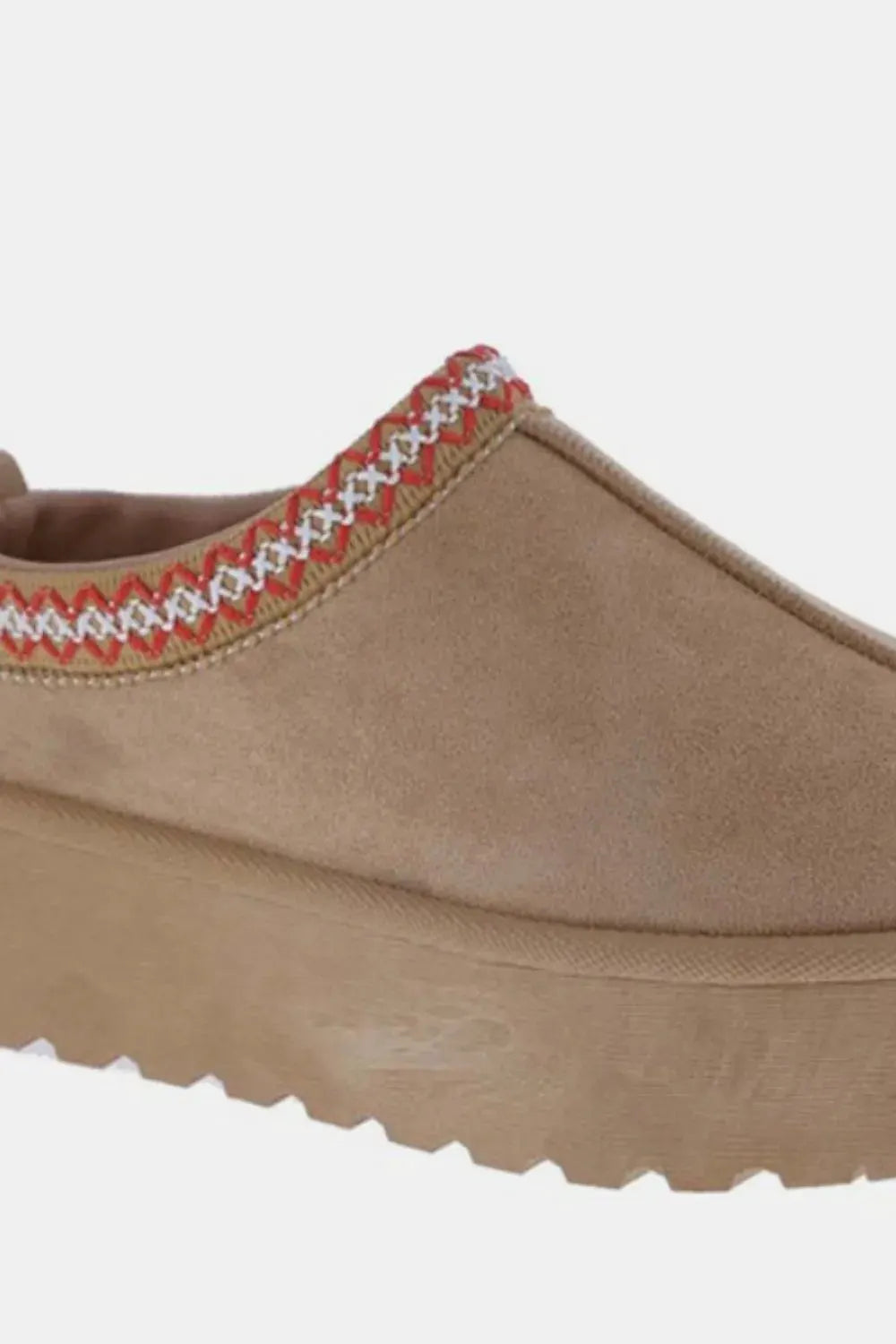 Weeboo Platform Embroidered Trim Slip-On Boots by Weeboo