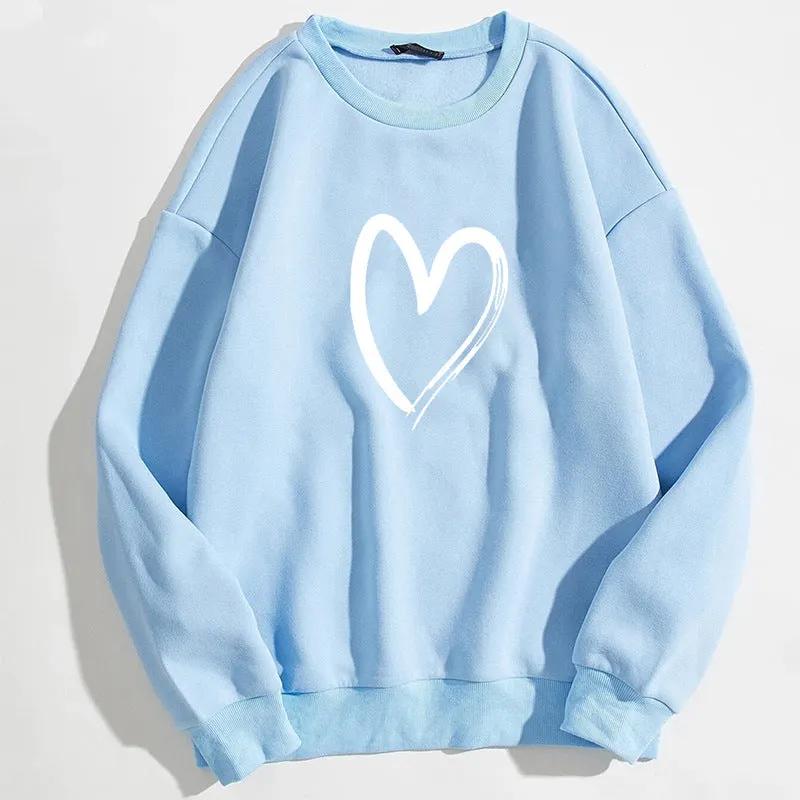 Printed Heart Trendy Sweater For Women by Maiden-Art
