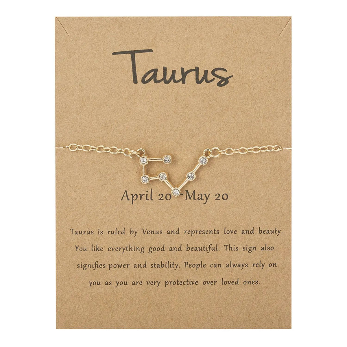 Women's Twelve Constellation Paper Card Chain Bracelet by Maiden-Art