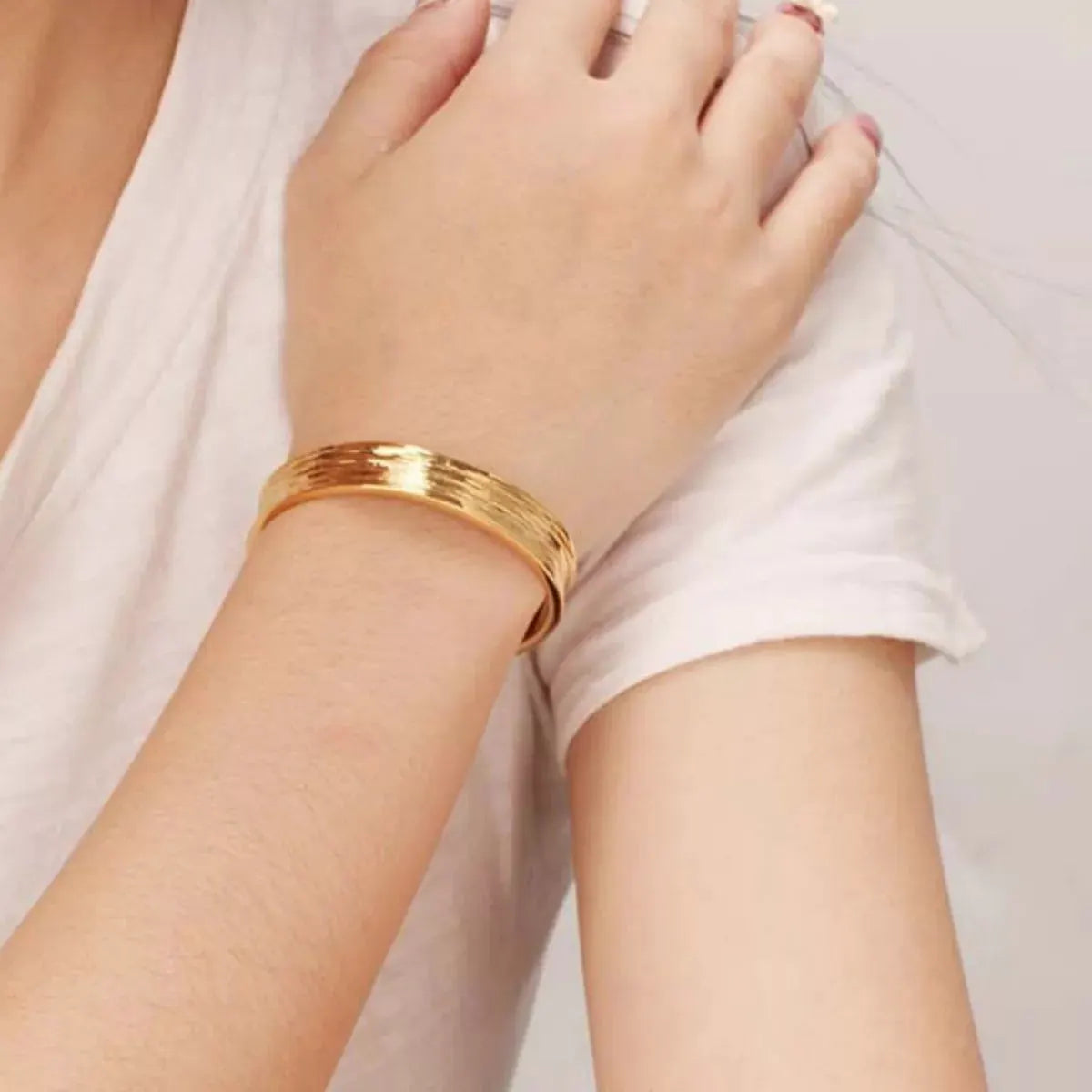 18K Gold-Plated Copper Open Bracelet by Partner Label
