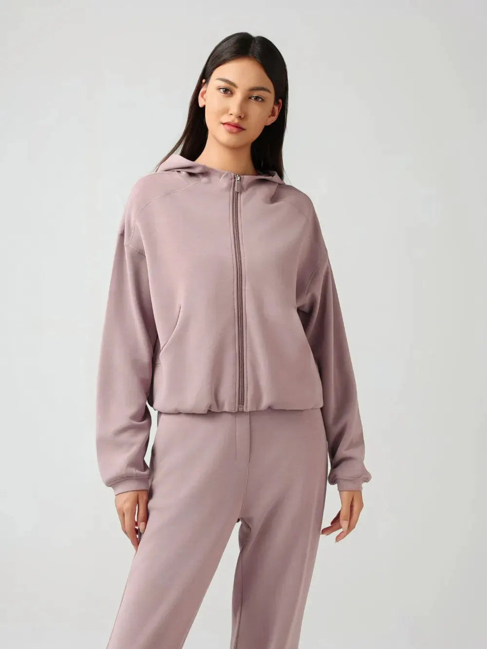 Millennia Zip Up Dropped Shouder Active Hooded by Millennia