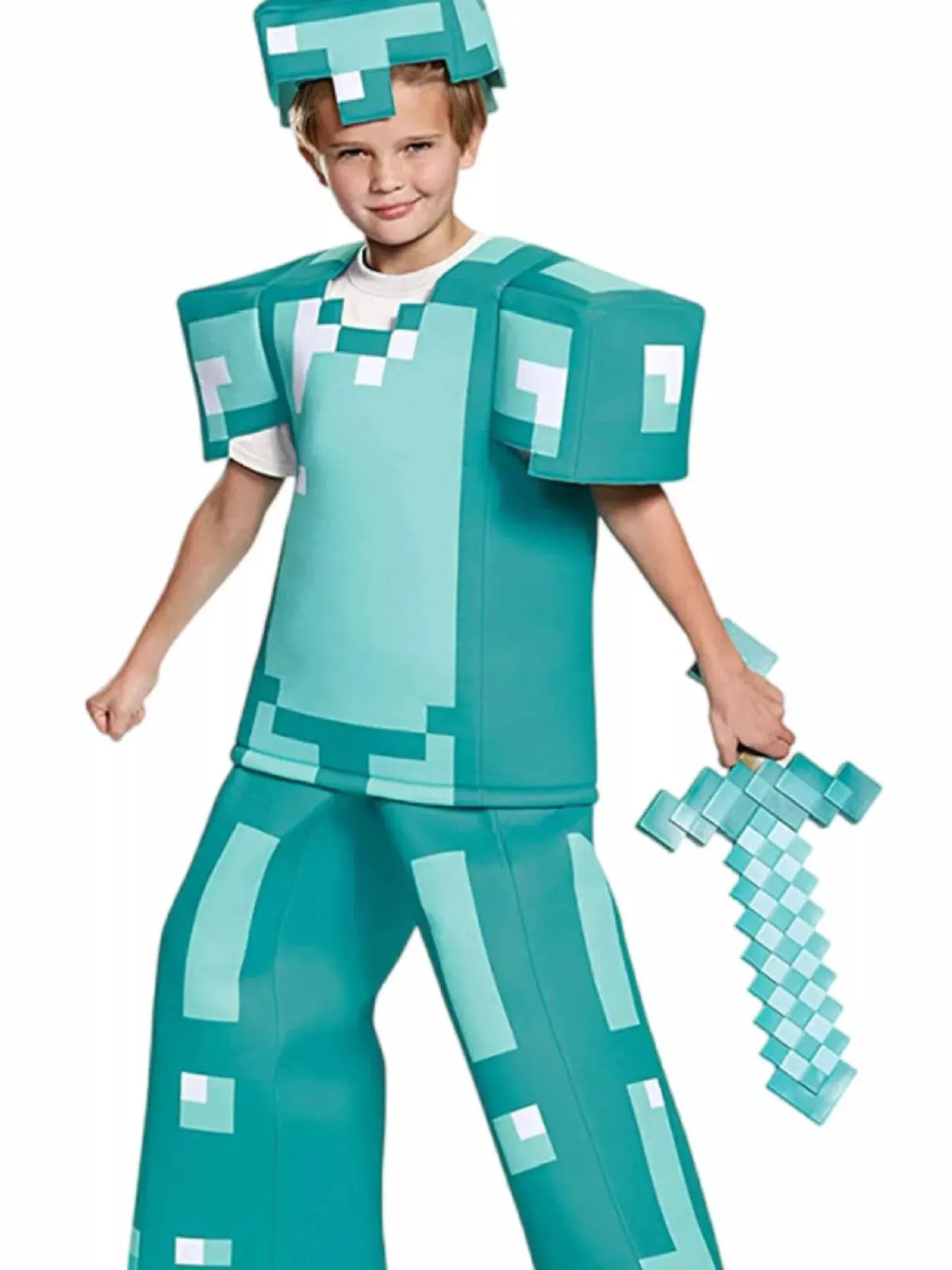 Children's Minecraft Pixelated Print Costume Set by Trendsi