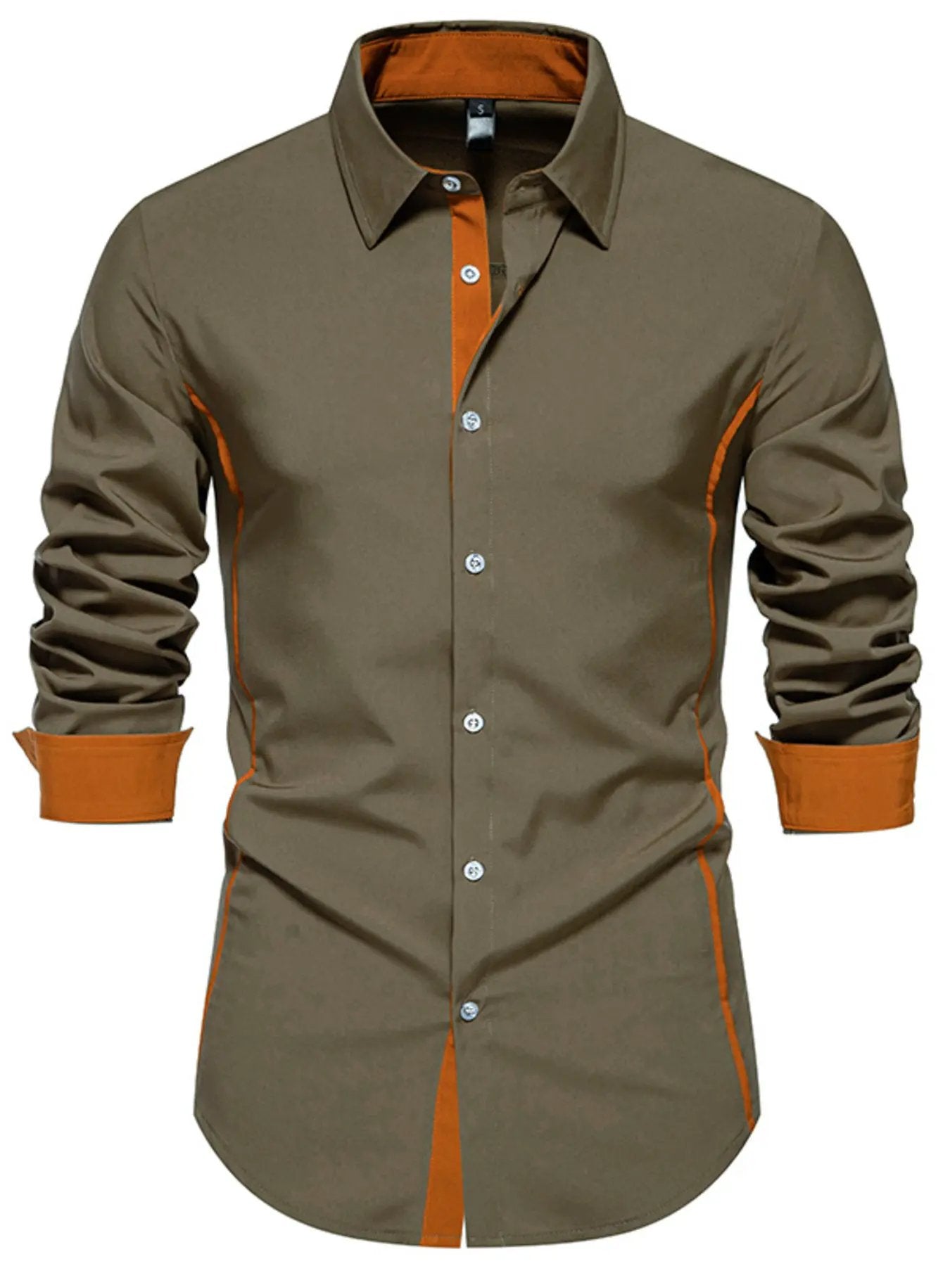 Men's Contrast Trim Button-Down Shirt by Trendsi