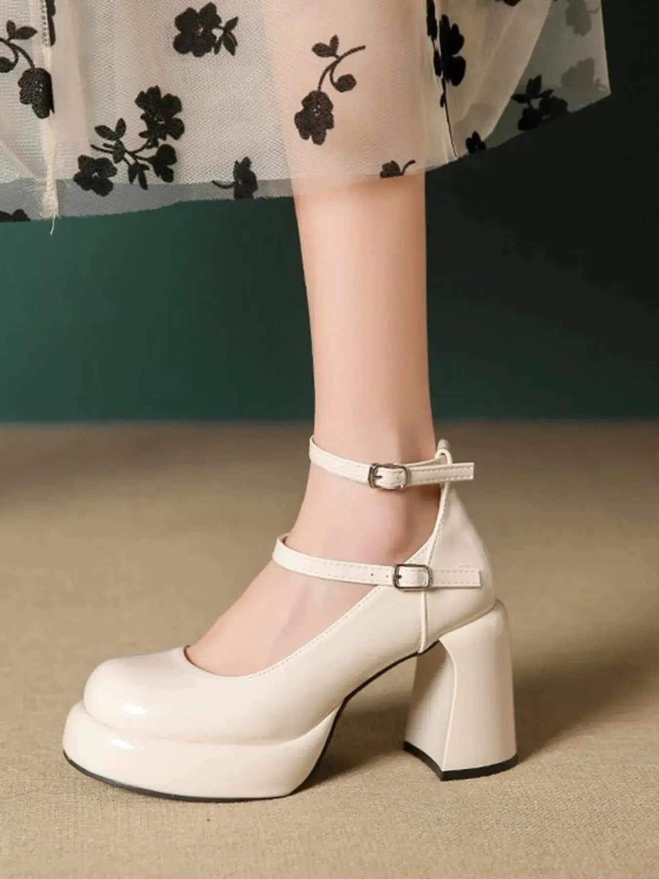 Patent Leather Mary Jane Platform Pumps by Partner Label
