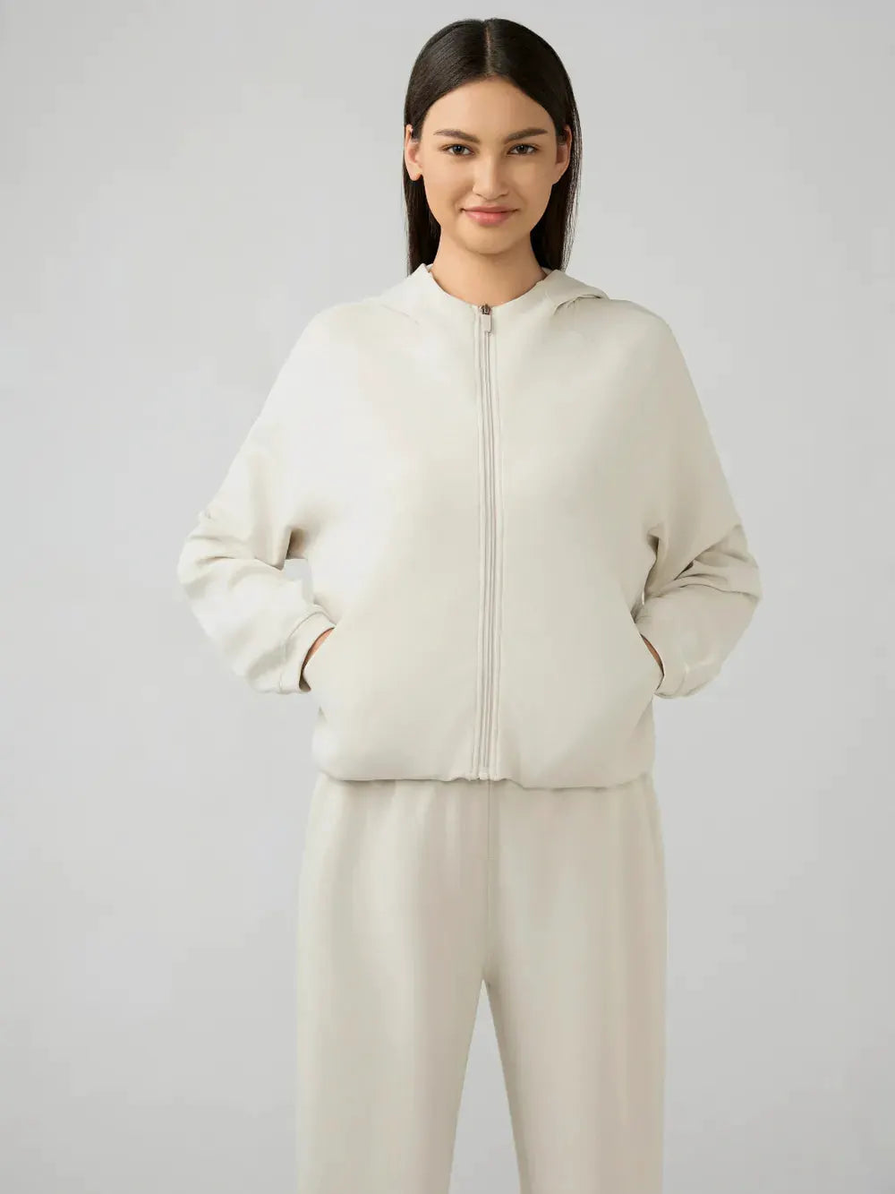 Millennia Zip Up Dropped Shouder Active Hooded by Millennia