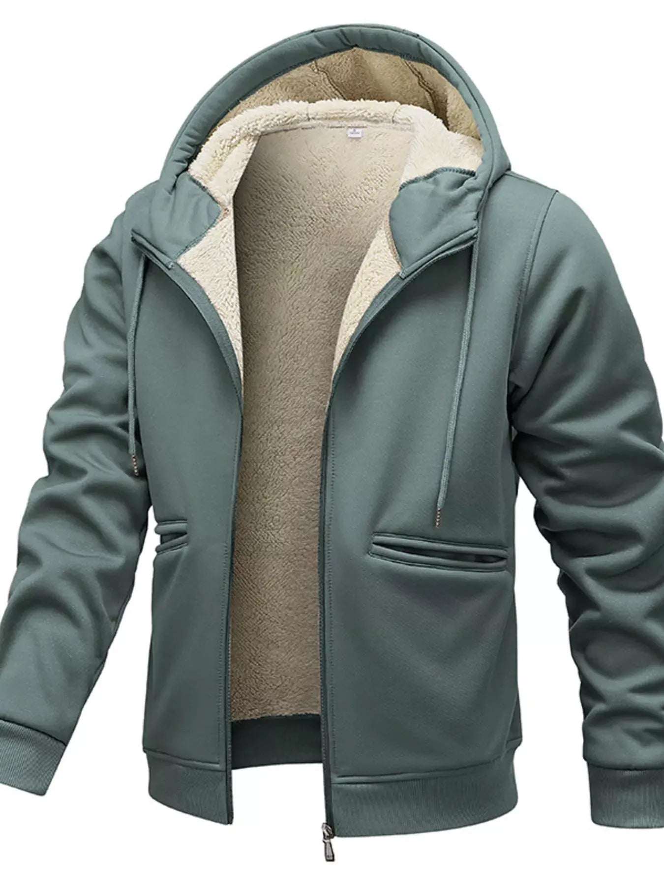 Men's Full Size Warm Fleece Lined Zip-Up Hoodie Plus Size by Partner Label