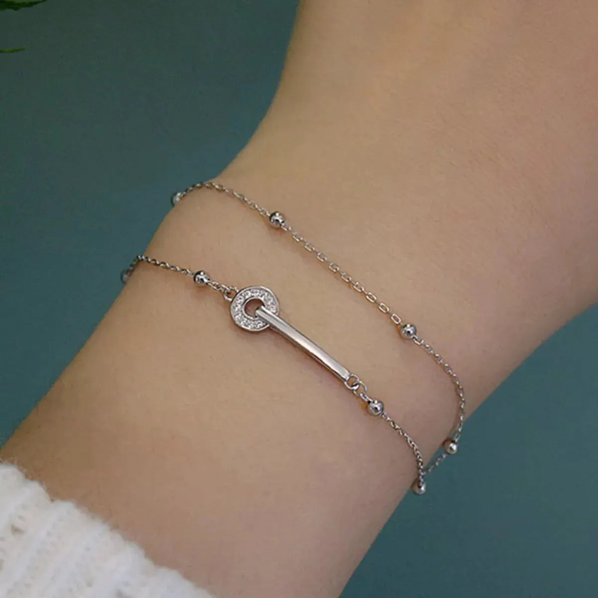 925 Sterling Silver Double Layered Bracelet by Partner Label
