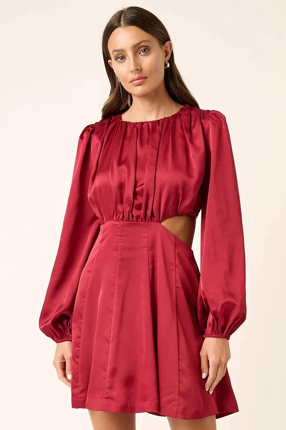 Mittoshop Satin Side Cutout Detail Mini Dress by Mittoshop