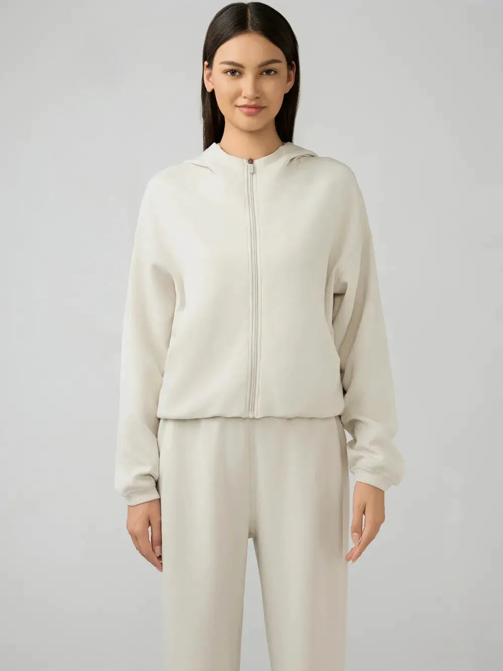 Millennia Zip Up Dropped Shouder Active Hooded by Millennia