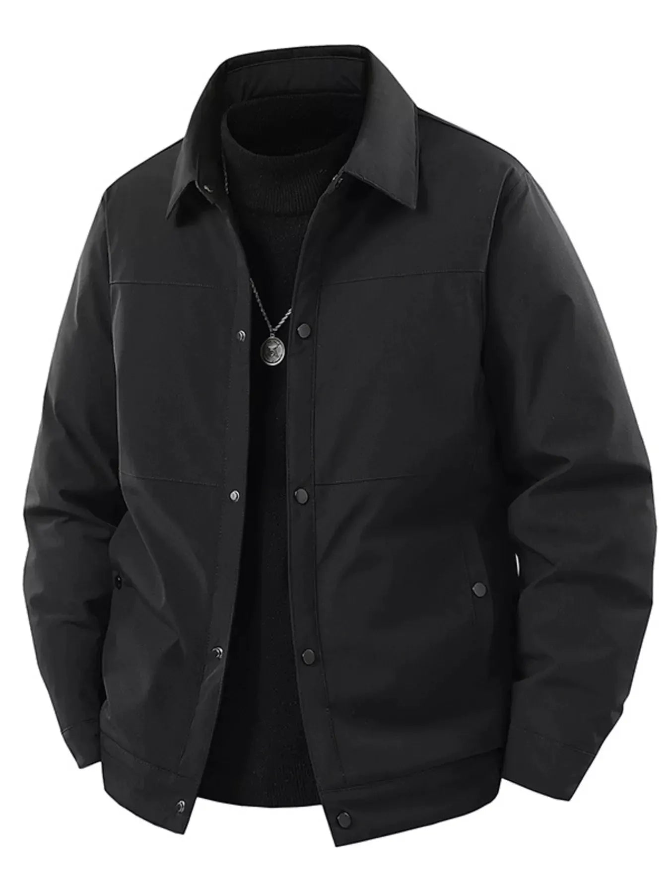 Men's Plus Size Snap Down Long Sleeve Jacket by Partner Label