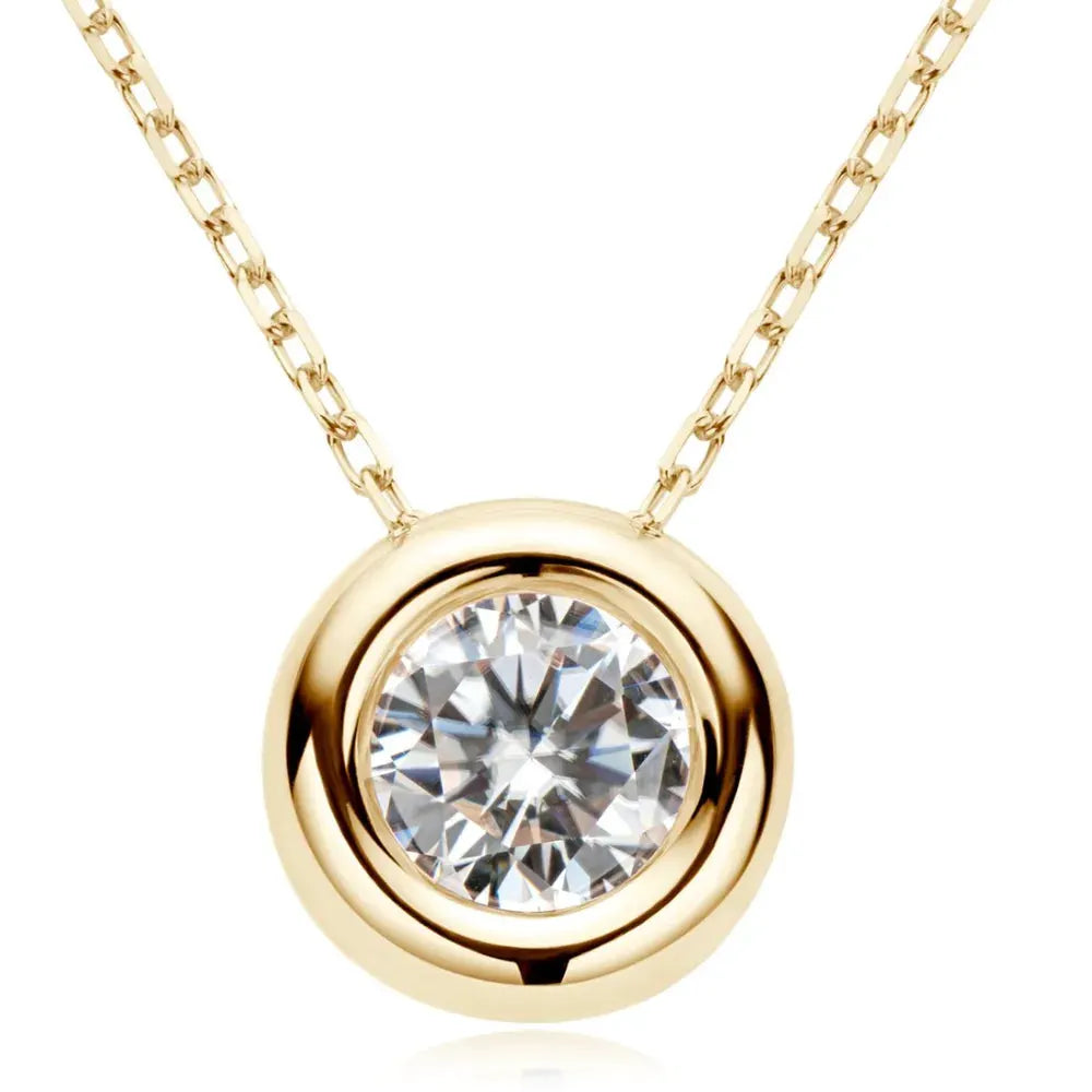 1 Carat Moissanite 925 Sterling Silver Necklace by Partnel Label
