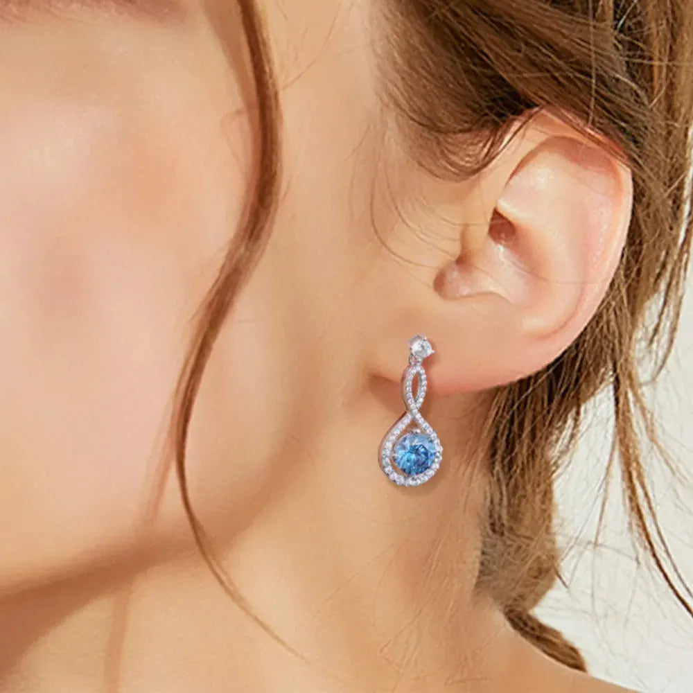 1 Carat Moissanite 925 Sterling Silver Earrings by Partner Label