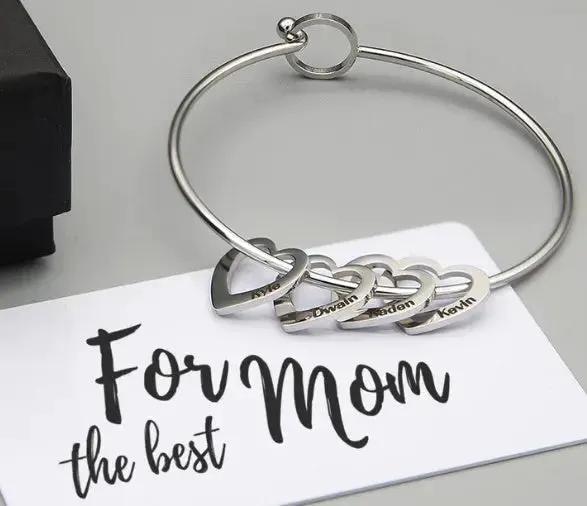Love Bracelet Peach Heart Name Lettering Titanium Steel Bracelet by Maiden-Art