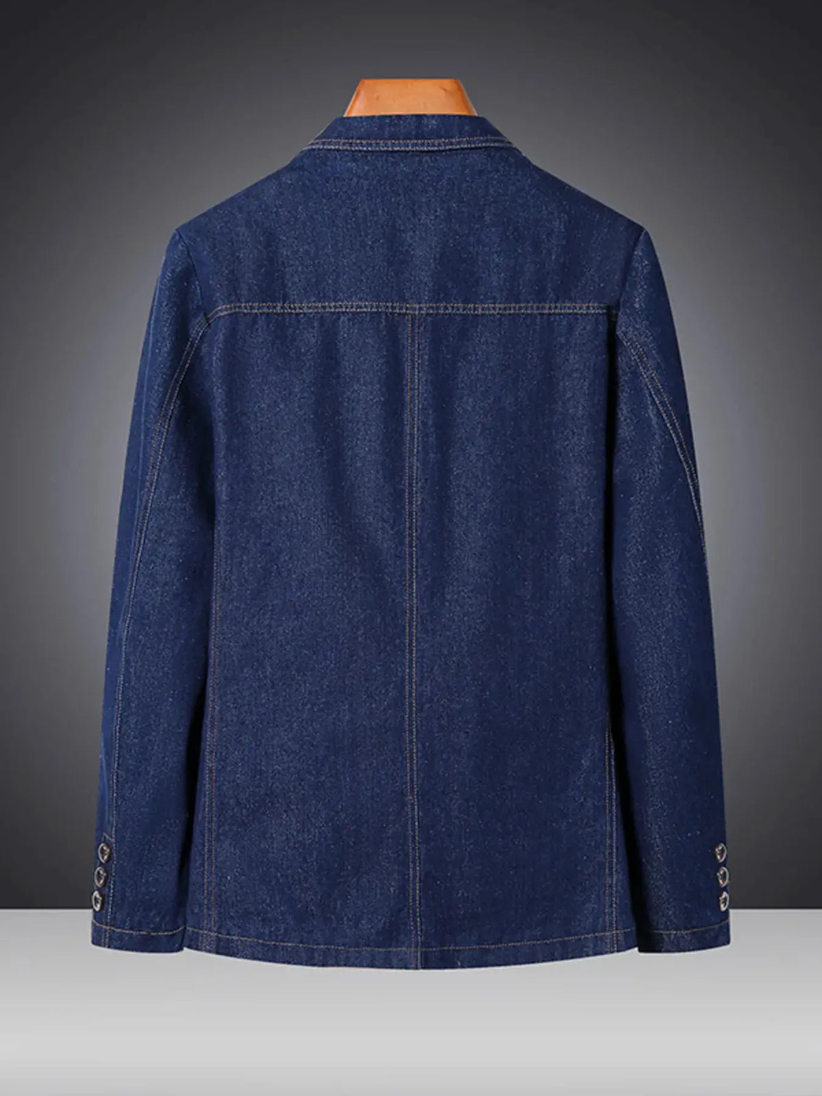Men's Plus Size Classic Button Up Denim Blazer by Trendsi