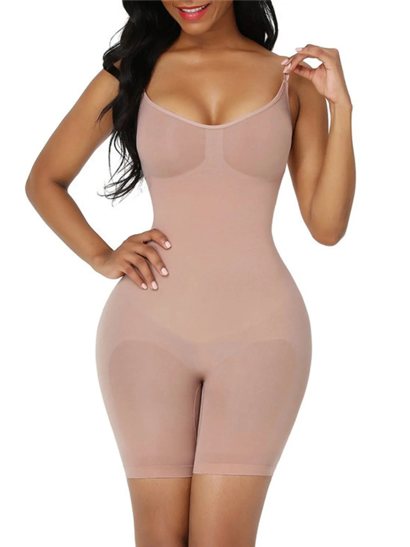 Full Size Spaghetti Strap Shaping Romper Plus Size by Partner Label