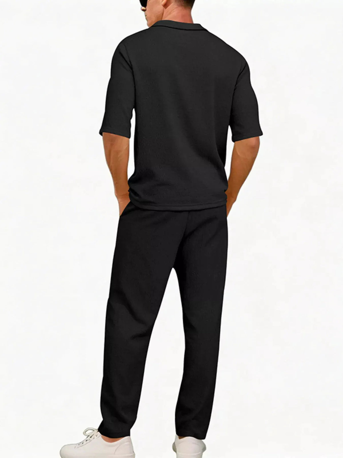 Men's Full Size Half Sleeve Top and Pants Set Plus Size by Trendsi