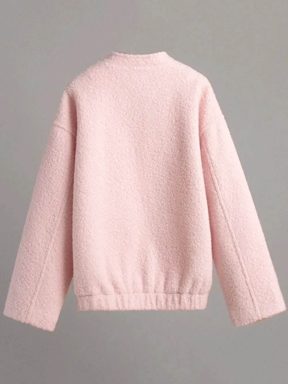 Double Take Plush Mock Neck Snap Down Jacket with Pockets by Double Take