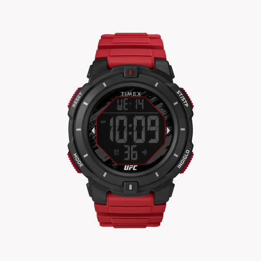 Timex Men's Red Digital Watch, Black Resin Case | T5k892 by TIMEX