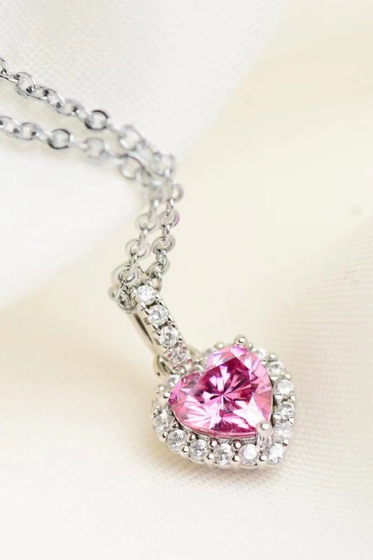 1 Carat Moissanite Heart Pendant Necklace by Partner Labels