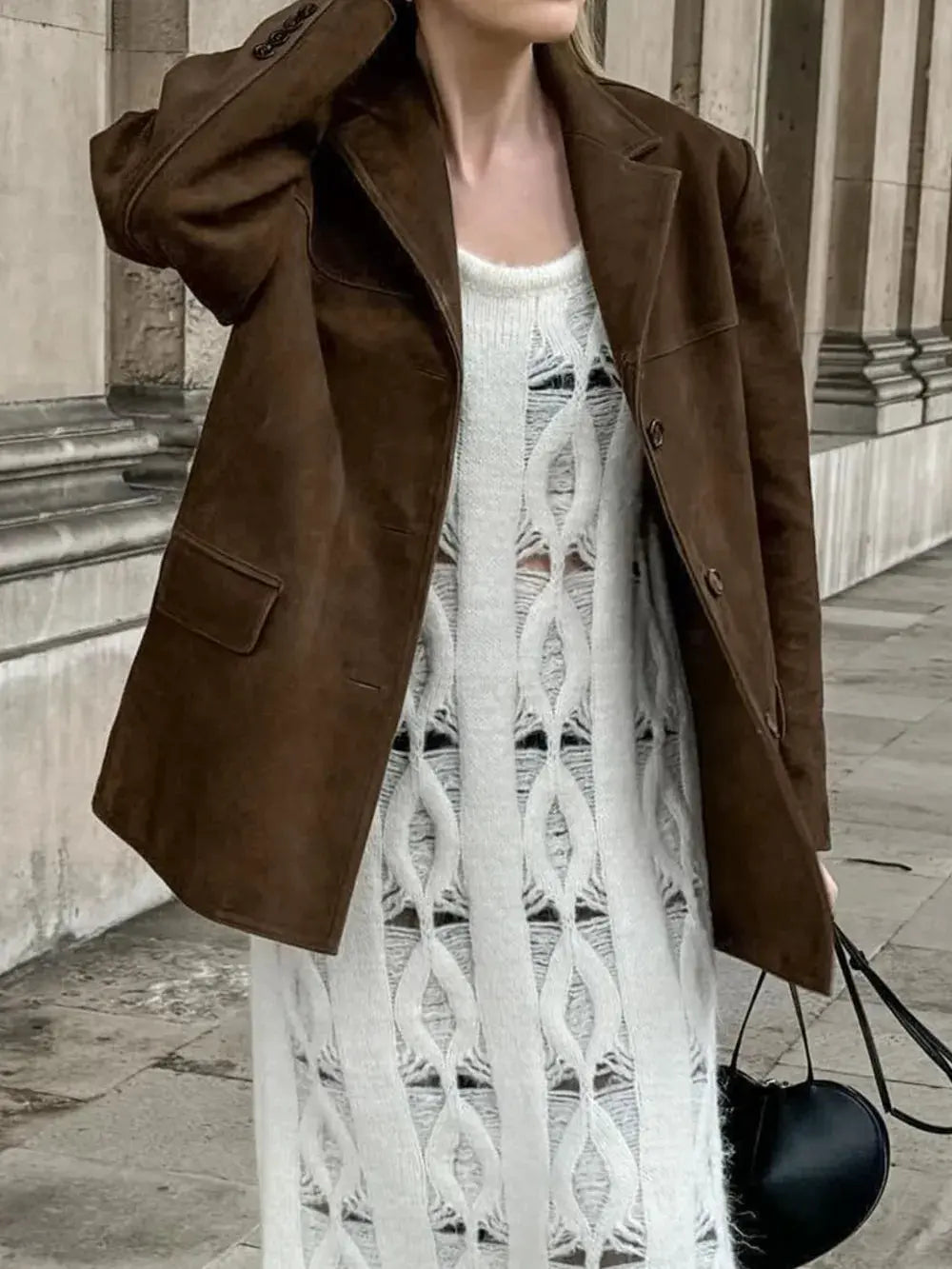 Lapel Collar Button Up Jacket by Partner Label