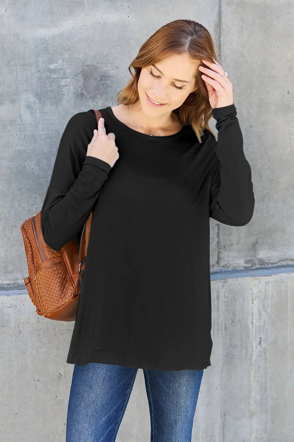 Basic Bae Full Size Round Neck Dropped Shoulder T-Shirt by Basic Bae