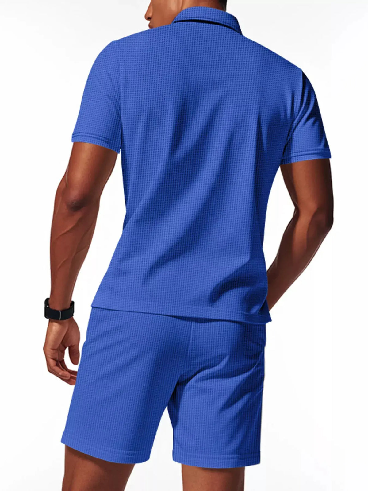 Men's Full Size Casual Short Sleeve Polo and Shorts Set Plus Size by Trendsi
