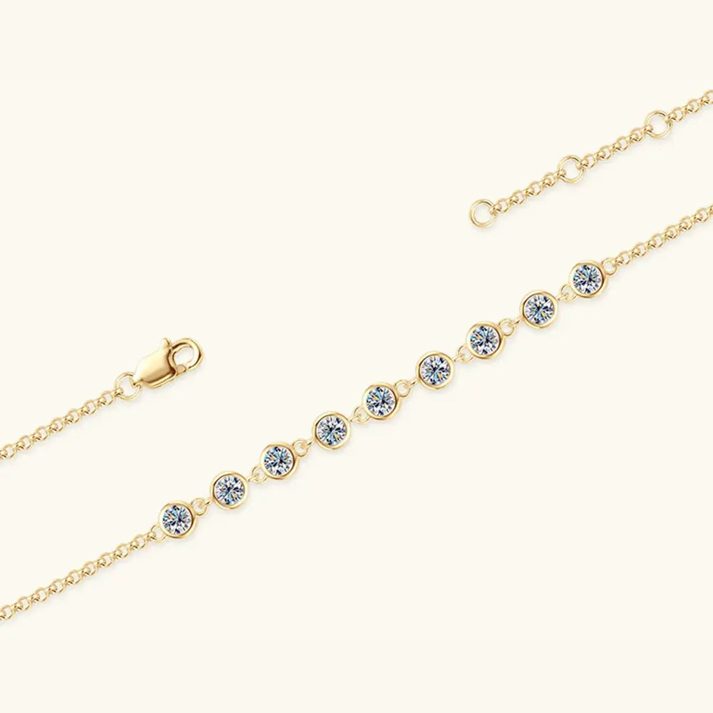 Inlaid Moissanite 925 Sterling Silver Bracelet by Partner Label