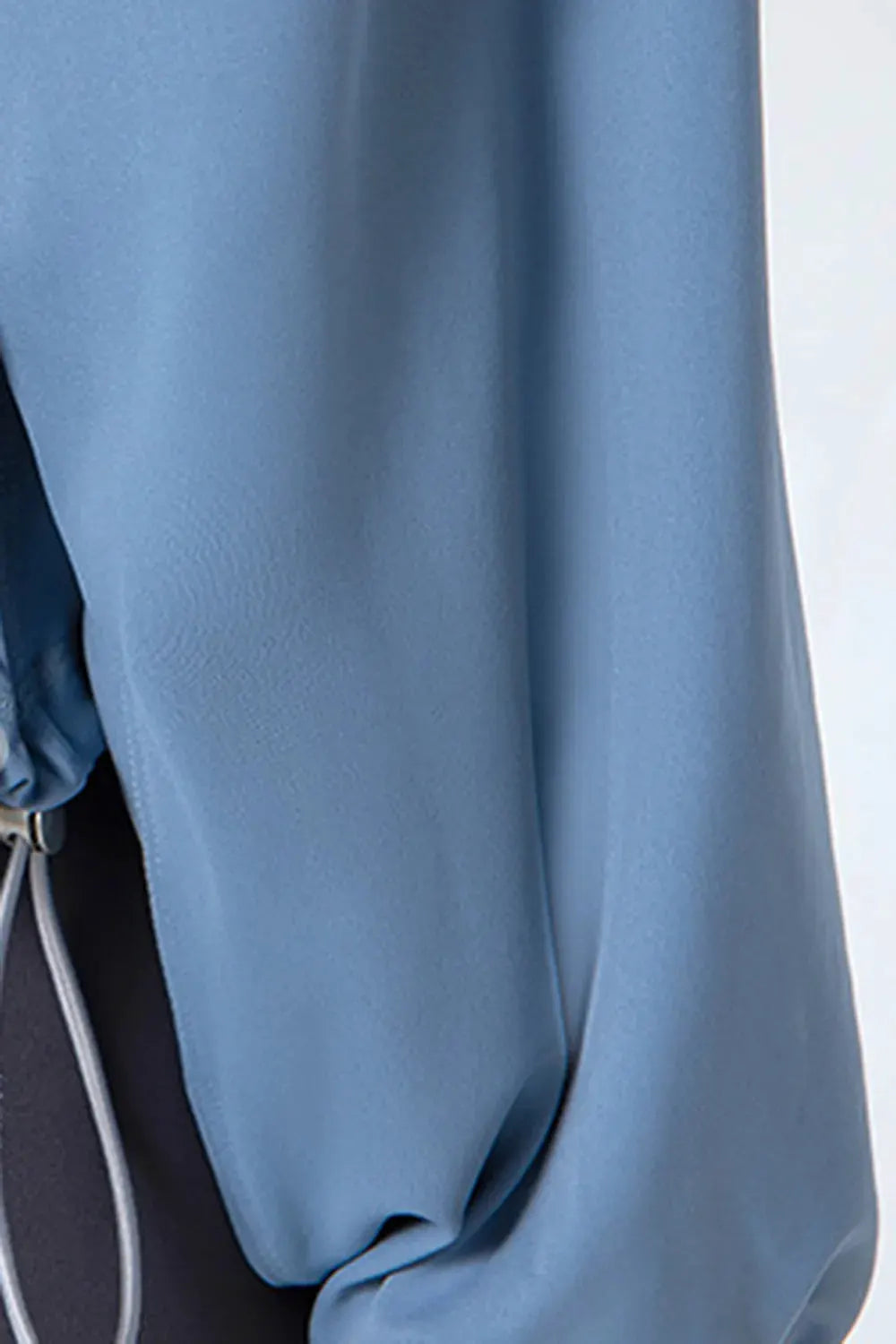Drawstring Zip Up Dropped Shoulder Active Outerwear by Partner Label