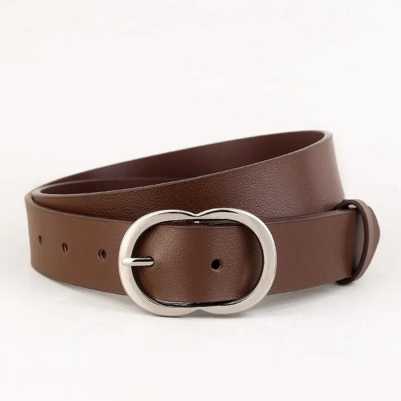 Skinny Belt with Oval Buckle by Trendsi