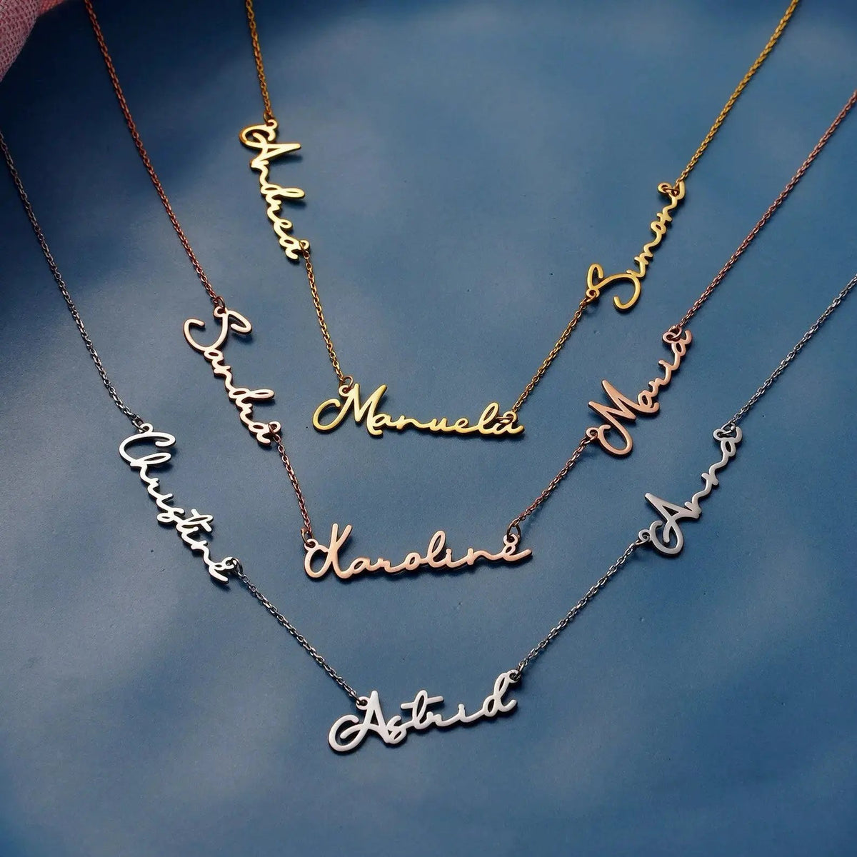 Multiple Name Necklace - personalized name necklace by Maiden-Art