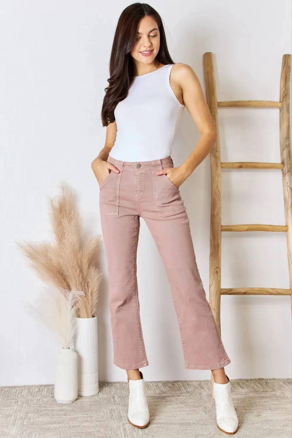 RISEN Full Size High Rise Ankle Flare Jeans by RISEN
