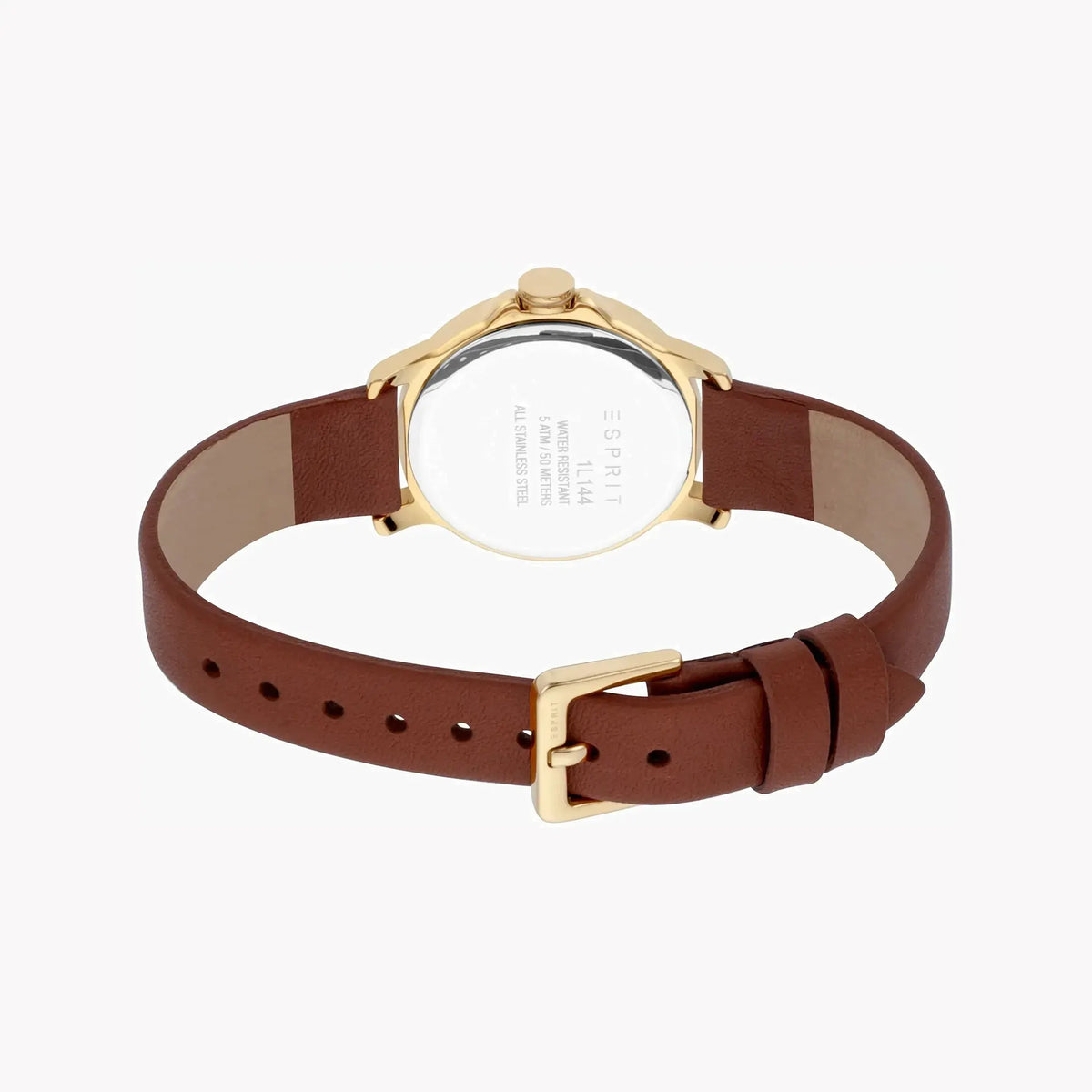Esprit Women's Brown Leather Watch, Silver Dial | Es1l226m0045 by ESPRIT
