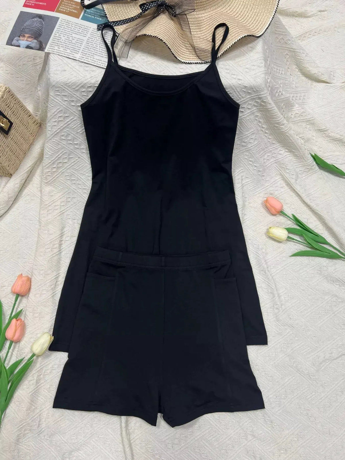 Scoop Neck Cami and Shorts Active Set by Trendsi