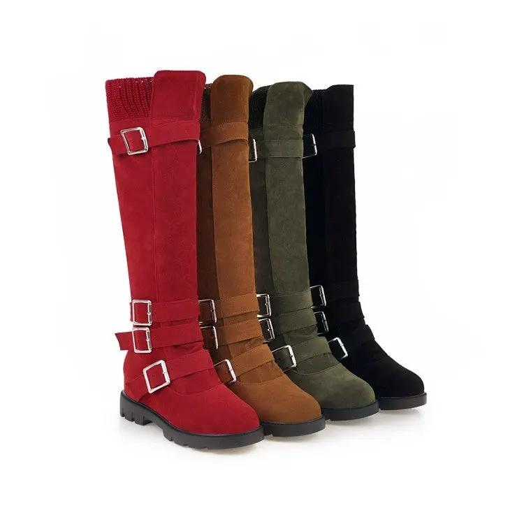 British Belt Buckle High Top Martin Boots Women by Maiden-Art