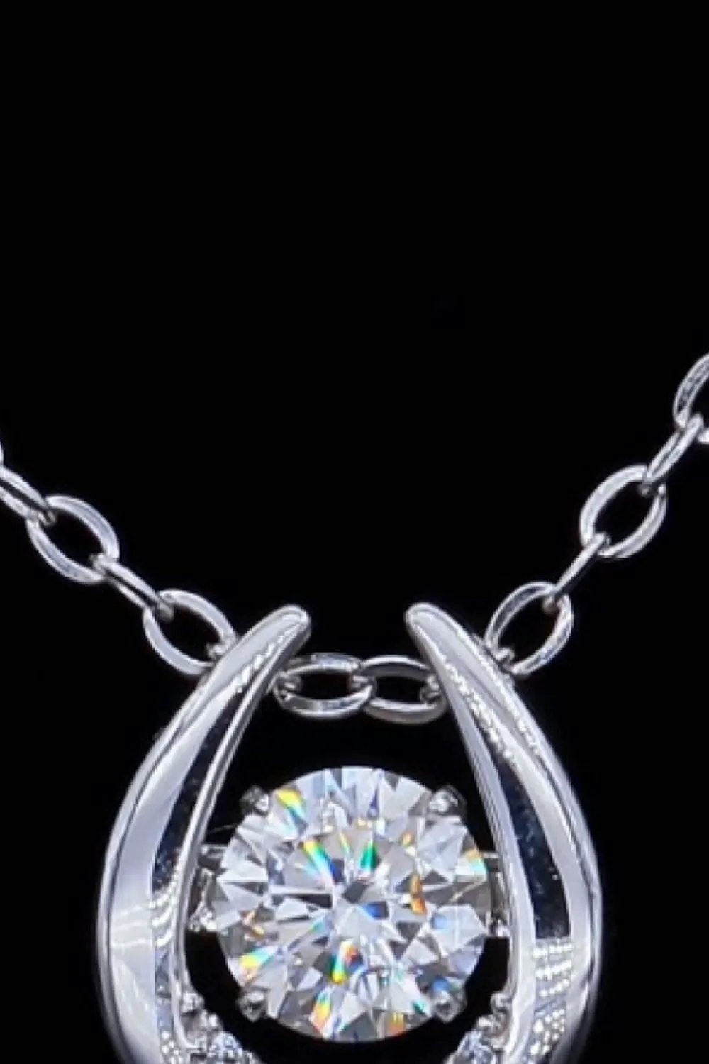 Moissanite Zircon Pendant Necklace by Partner Labels