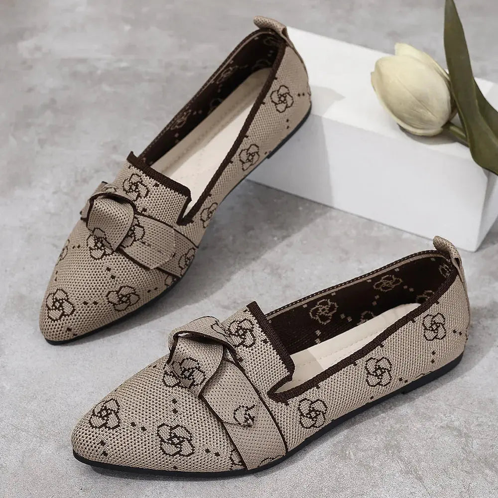 Mesh Point Toe Flat Slip-Ons by Partner Label