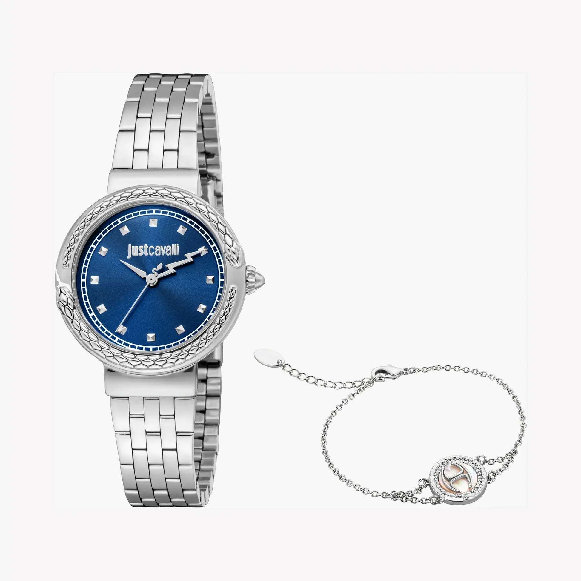 Just Cavalli Men's Silver Watch, Dark Blue Dial | Jc1l311m0015 by JUST CAVALLI