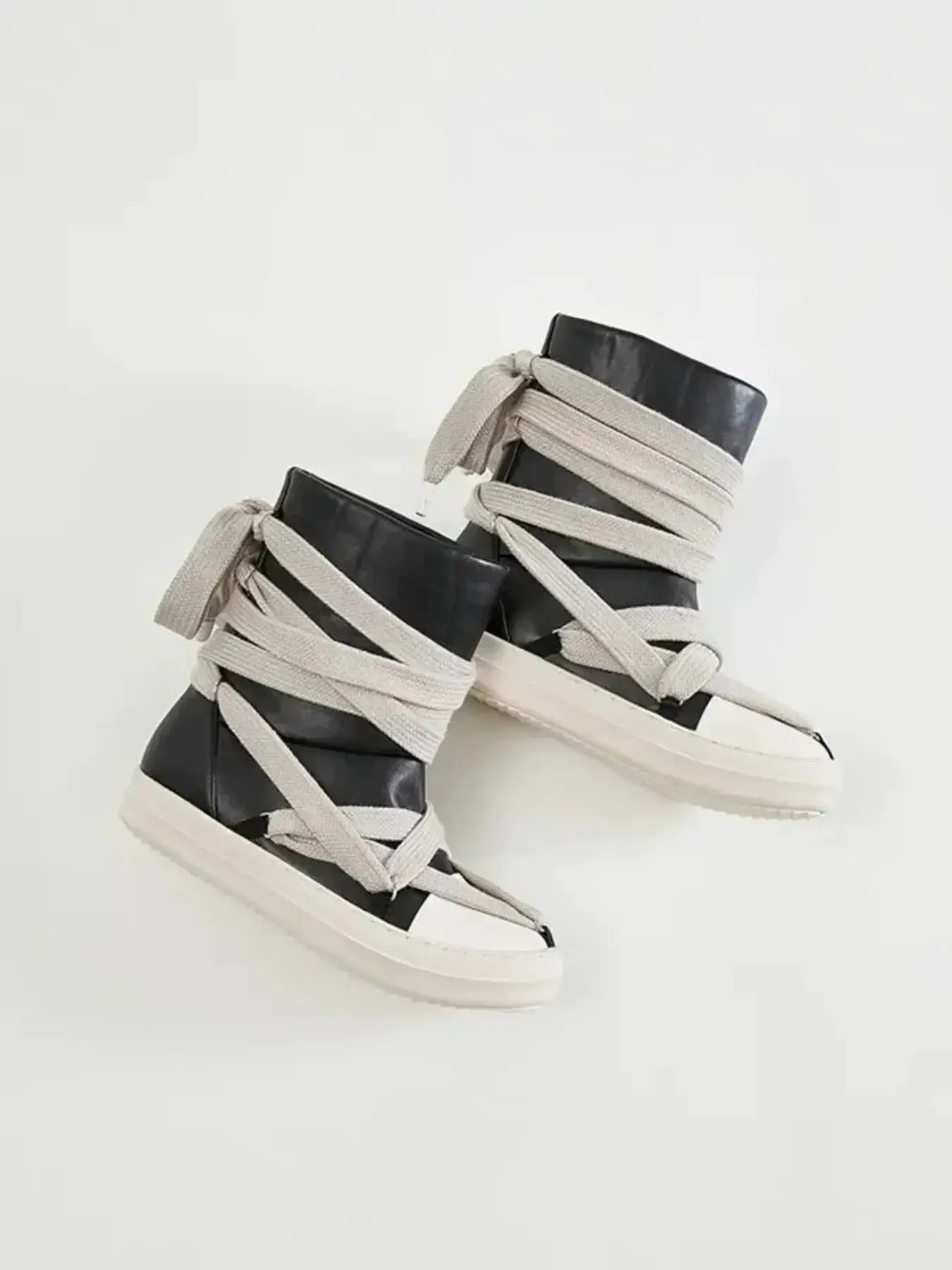 Lace-Up Round Neck Sneaker Boots by Partner Label
