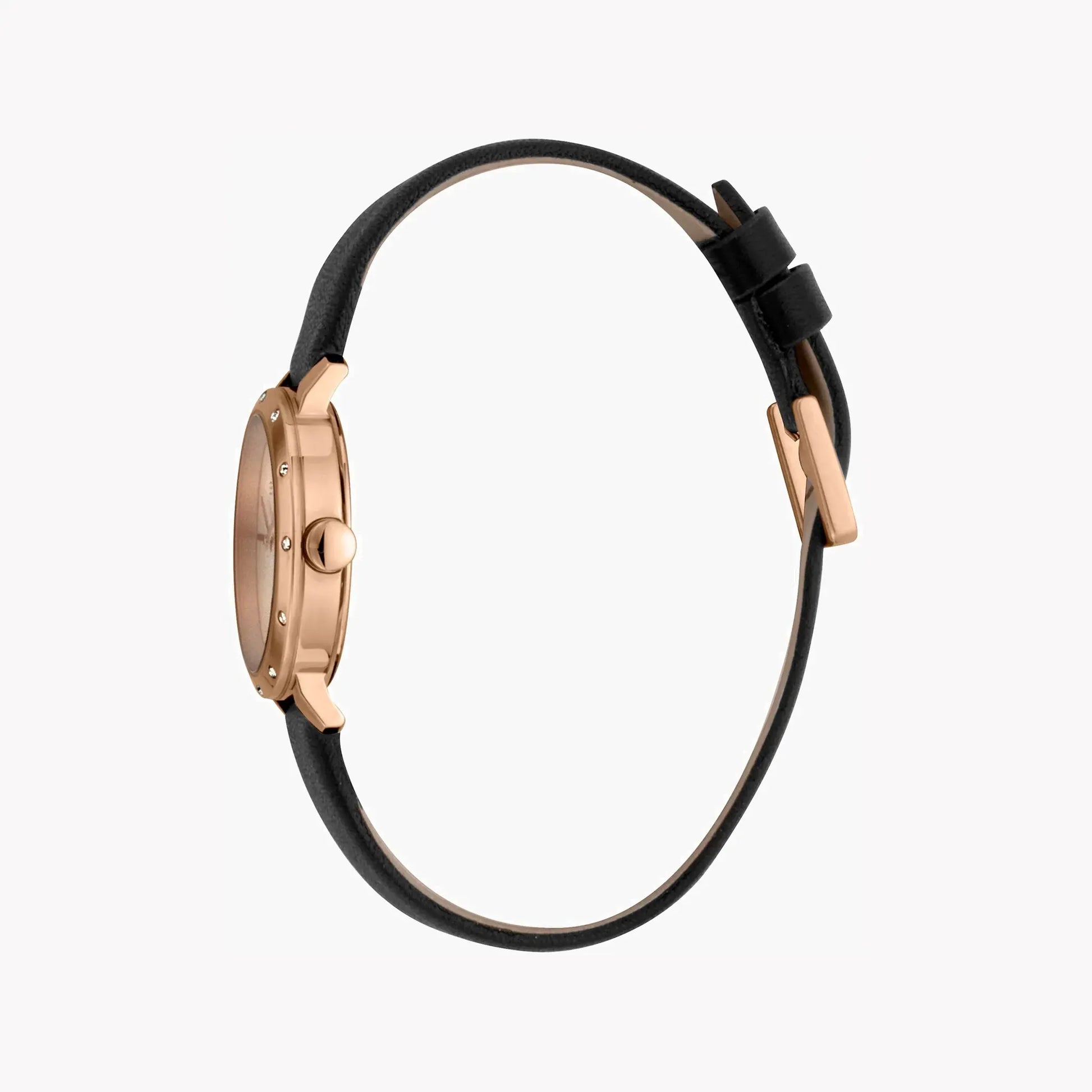 Esprit Women's Black Leather Watch, Silver Dial | Es1l050m0025 by ESPRIT