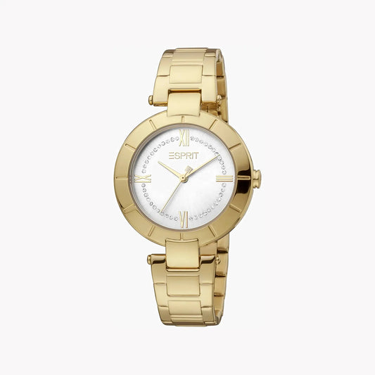Esprit Women's Gold Stainless Steel Watch, Silver Dial | Es1l048m0015 by ESPRIT