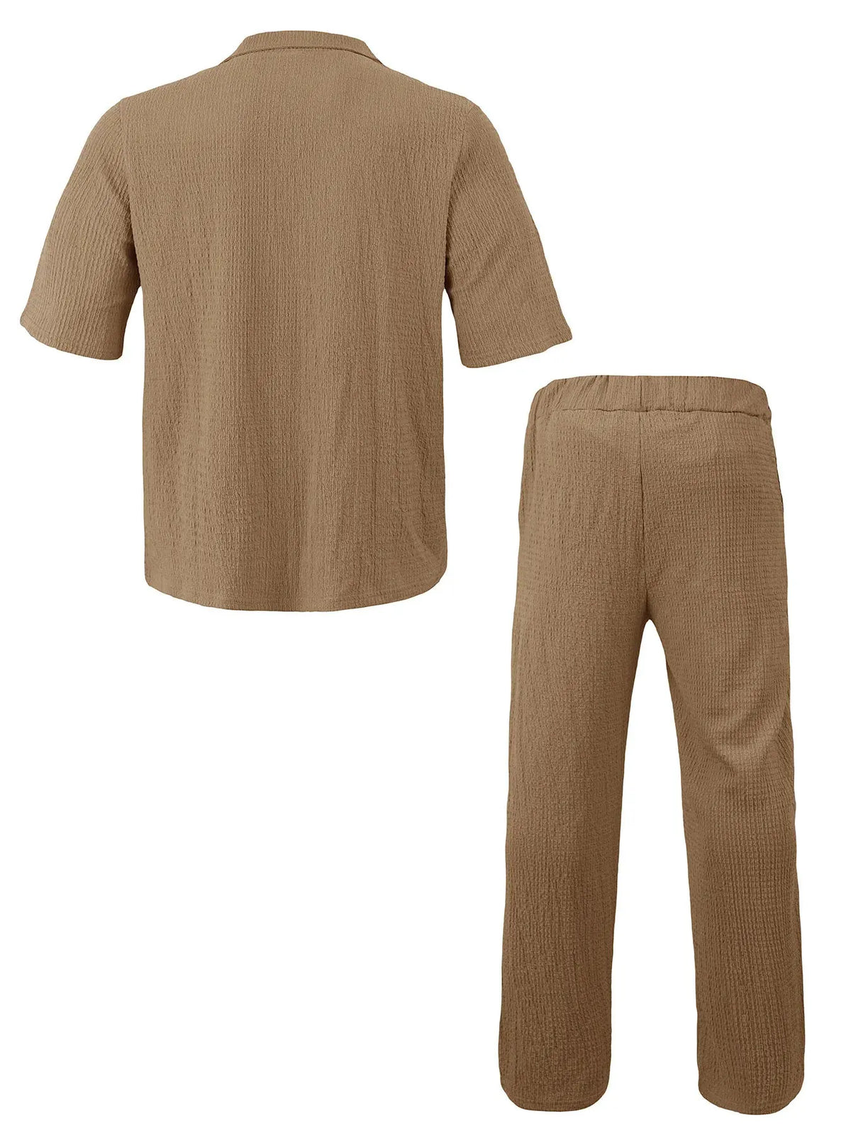 Men's Full Size Short Sleeve Top and Pants Set Plus Size by Trendsi