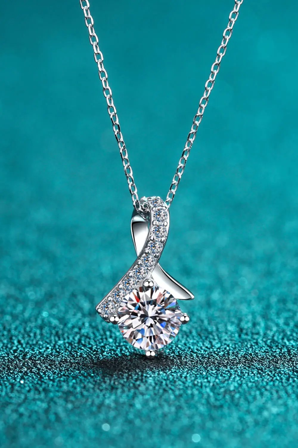 Unique and Chic Moissanite Pendant Necklace by Partner Label