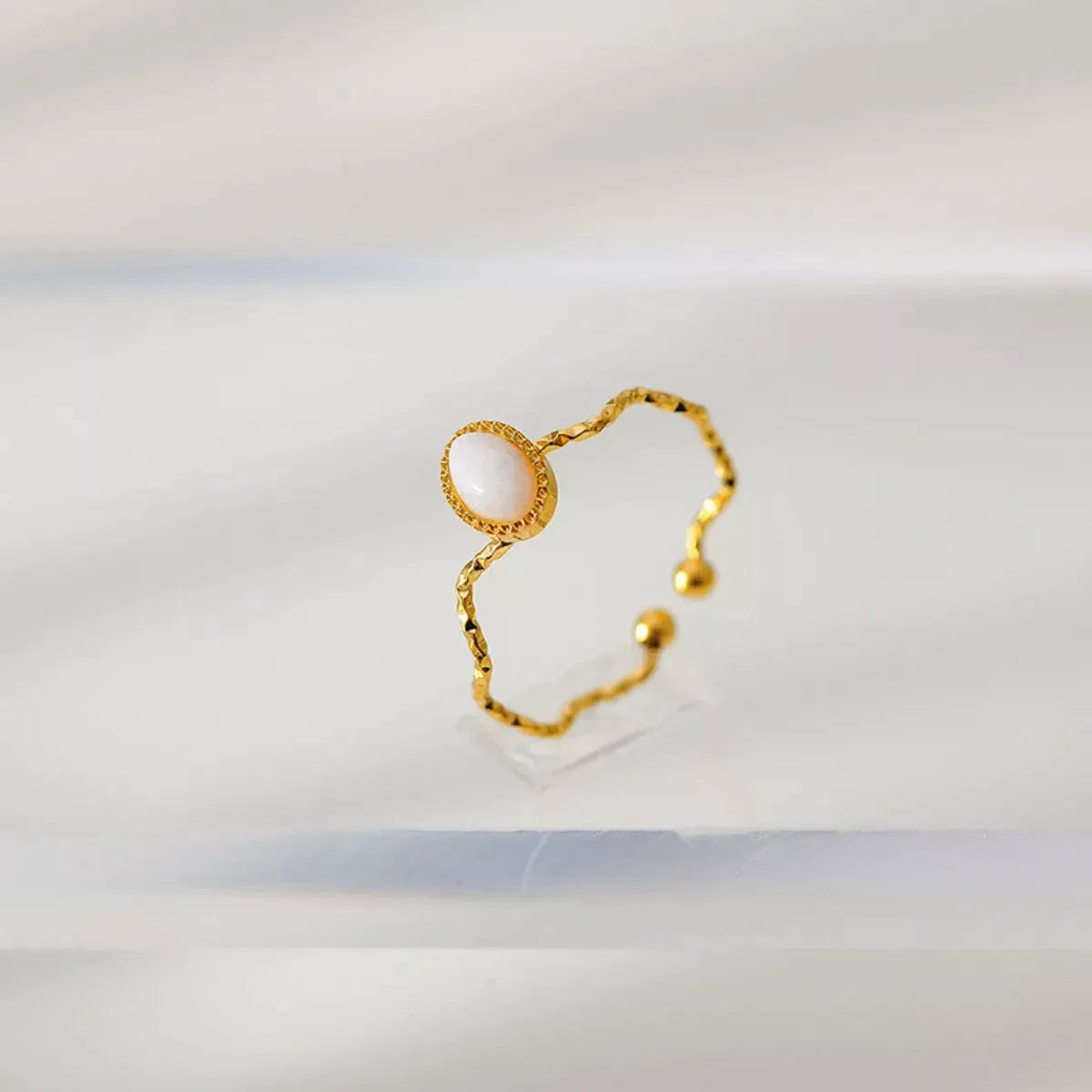18K Gold-Plated Wave Open Ring by Partner Label