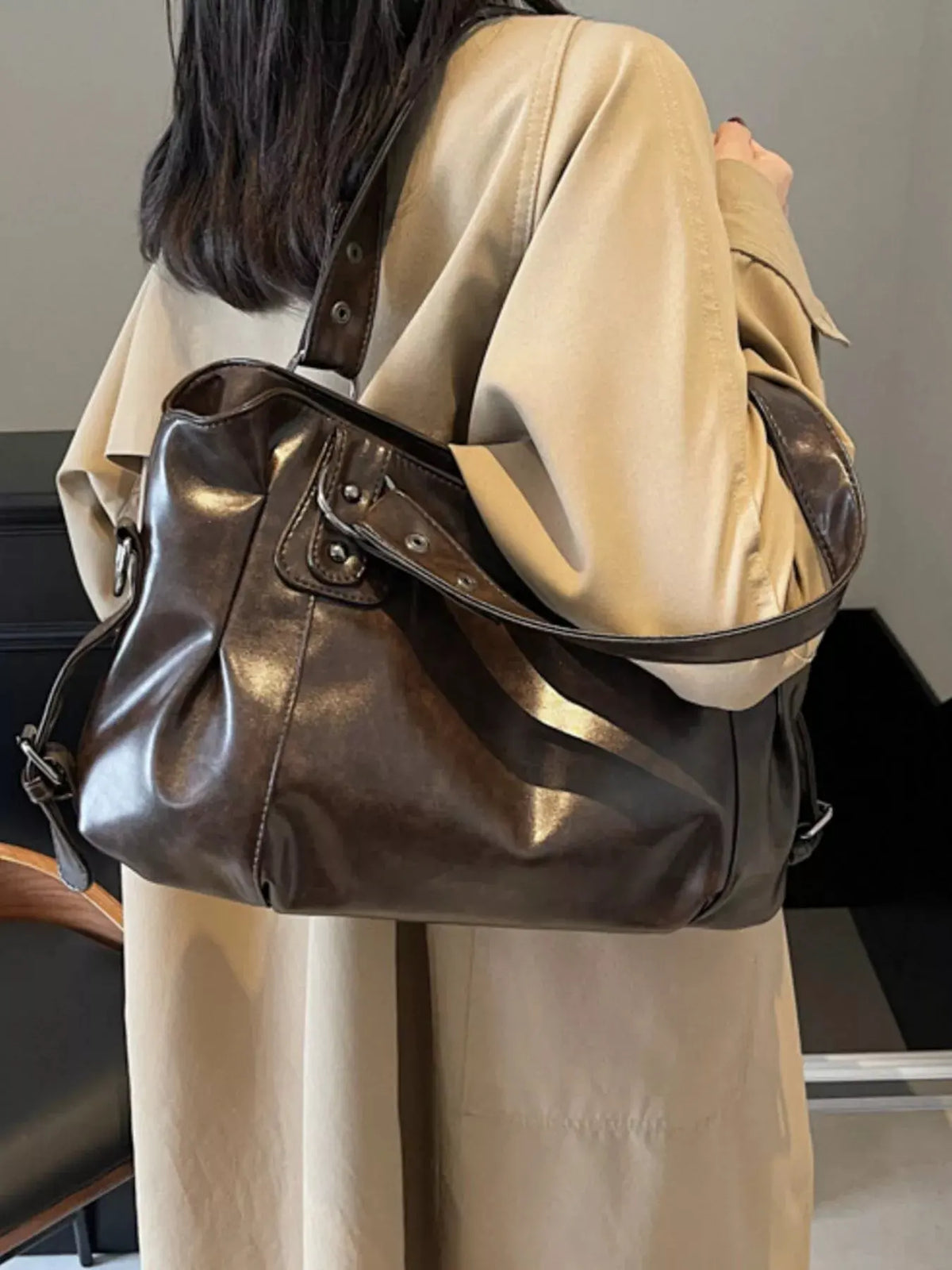 Vintage Style Leather Handbag by Partner Label