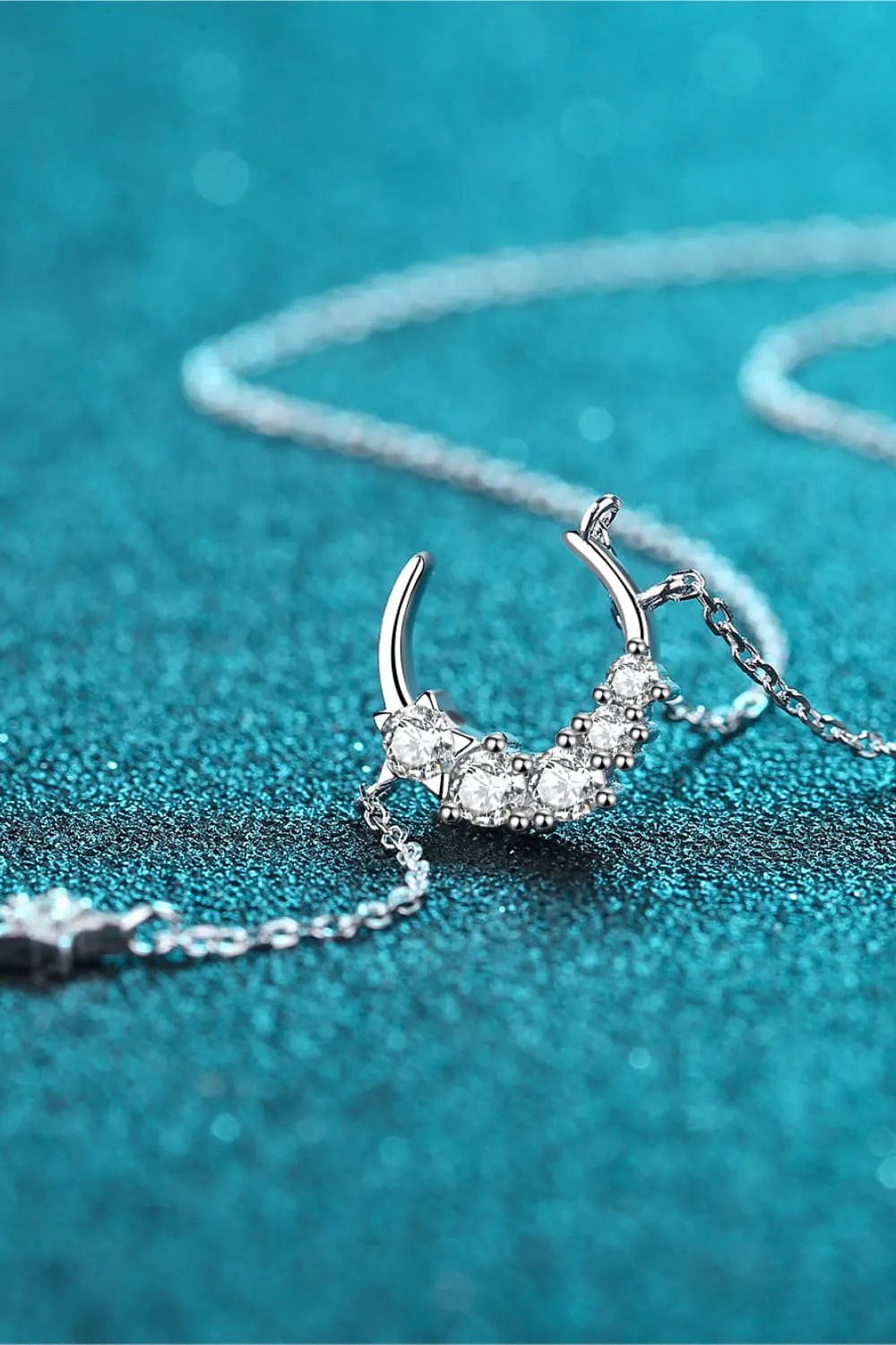 Star & Moon Moissanite Necklace by Partner Label