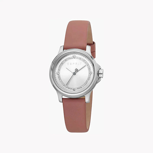 Esprit Women's Rose Leather Watch, Silver Dial | Es1l170m0045 by ESPRIT