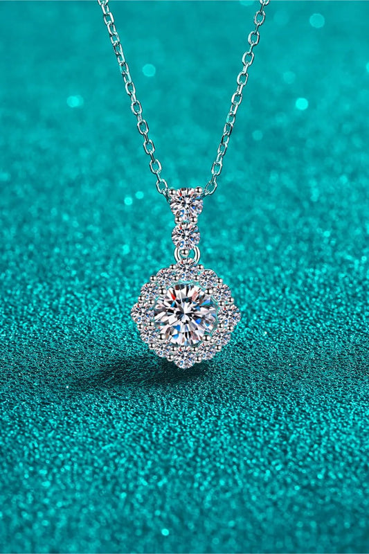 1 Carat Moissanite 925 Sterling Silver Necklace by Partner Labels