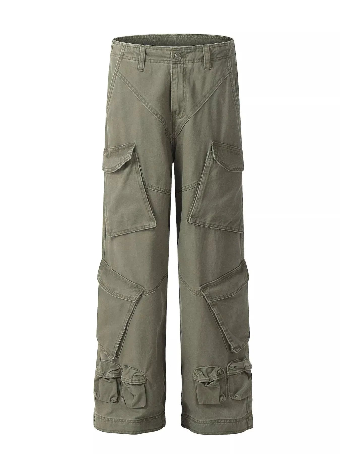 Men's Loose Fit Cargo Pants with Multiple Pockets by Trendsi