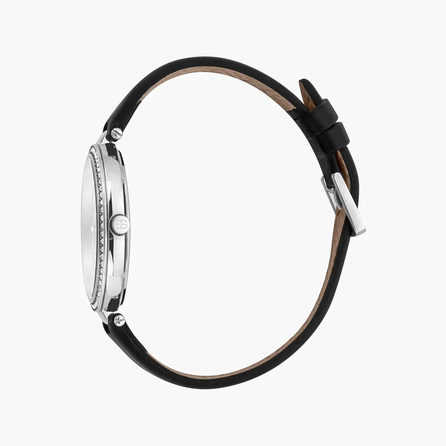 Esprit Women's Black Leather Watch, Silver Dial | Es1l186m0075 by ESPRIT