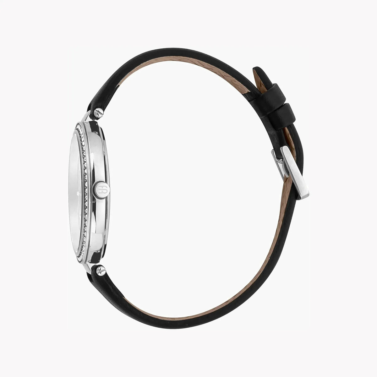 Esprit Women's Black Leather Watch, Silver Dial | Es1l186m0075 by ESPRIT
